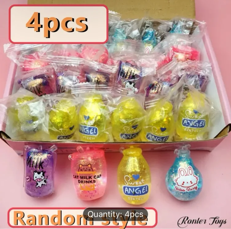 2/4/6pcs, New Aurora Maltose Style Milk Tea Bag Shaped Squeeze Toys, Stress Relief And Venting Toys, Shipped in Random Colors And Styles, Suitable As Gifts for Christmas, Easter, Halloween, And Other Holidays.