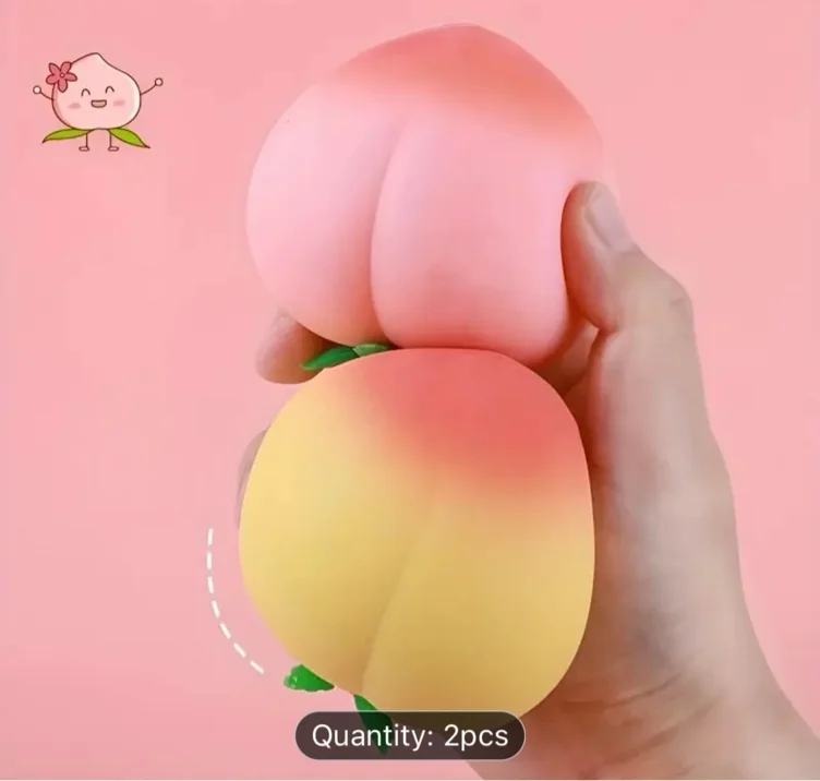 Creative Simulation Peach Stress Relief Toy - Dual Pack With Soft & Slow-Rebound Squishy Sensory Fidget.