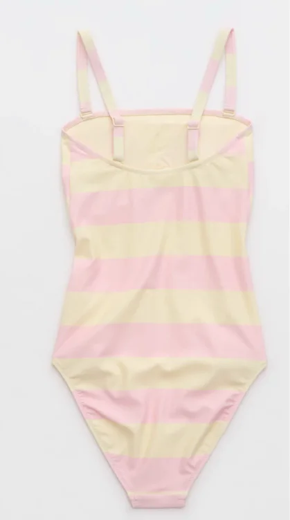 Aerie The Wavemaker One Piece Striped Swimsuit