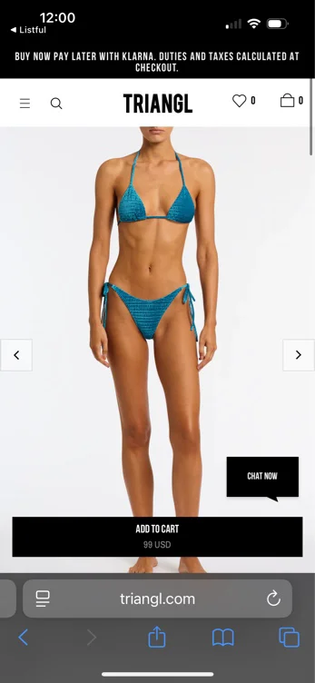 triangl, Vinca - Maura Blue Velvet Triangle bikini set