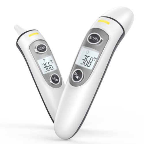 Digital thermometer. Dual function forehead thermometer and ear
