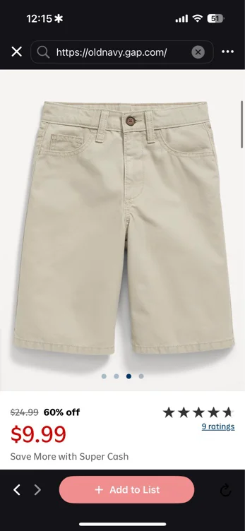 Below Knee Baggy Canvas Shorts for Boys | Old Navy