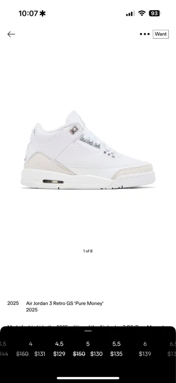 Air Jordan Kids' Grade School 3 Retro Shoes