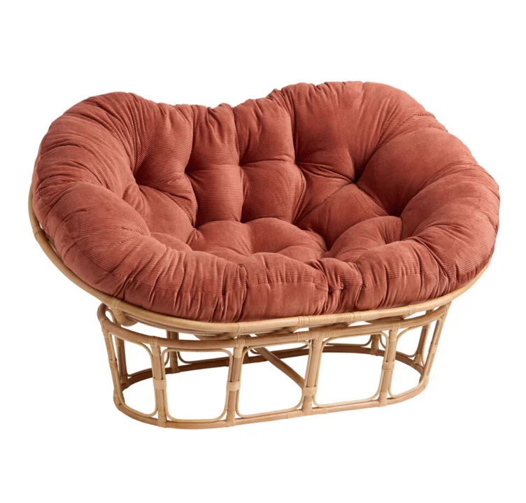 Rust Corduroy Corduroy Double Papasan Chair Cushion