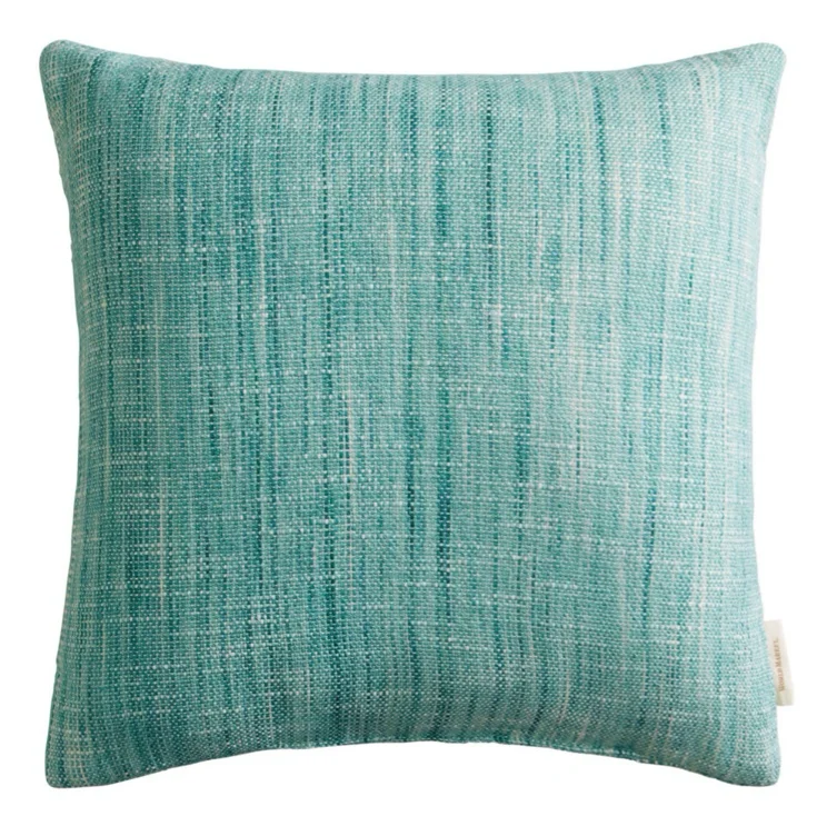 Navy Solid Woven Reversible Indoor Outdoor Throw Pillow