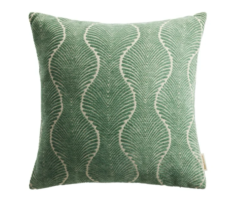 Ivory Ogee Chenille Jacquard Throw Pillow