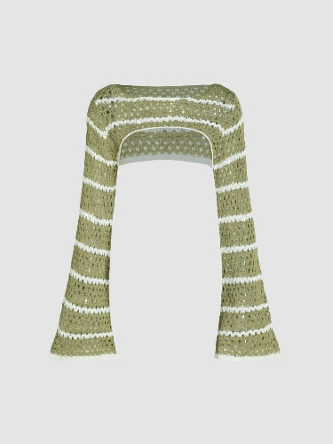 Midnight Veil Ultra-Cropped Long Sleeve Shrug 