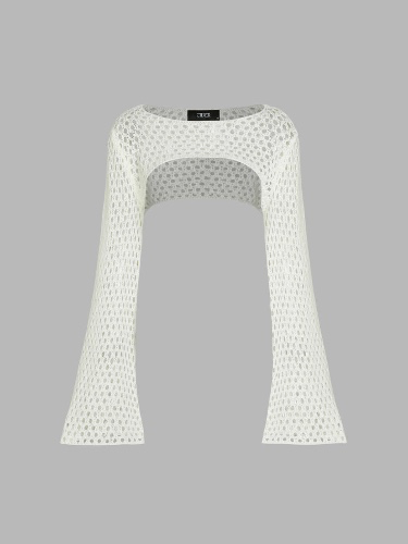 Midnight Veil Ultra-Cropped Long Sleeve Shrug 