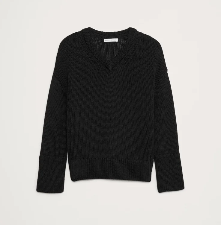 Oversized Cotton V-Neck Sweater