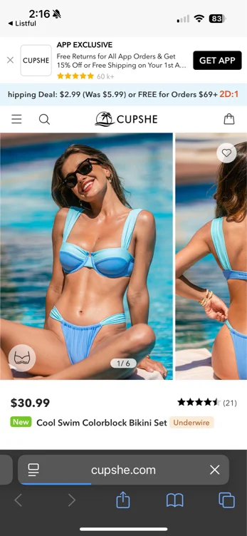 ⭐️Cool Swim Colorblock Bikini Set