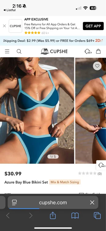 ⭐️Azure Bay Blue Bikini Set