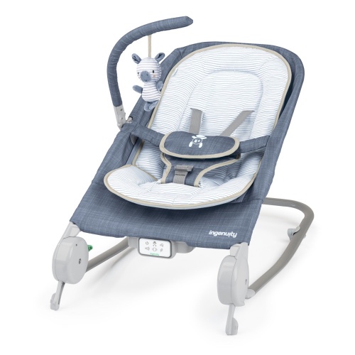 Ingenuity Happy Belly Rock to Bounce Massage Seat Chambray