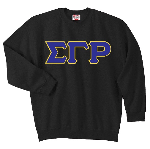 Sigma Gamma Rho 3 Greek Letter Crewneck Sweatshirt | Black / Medium