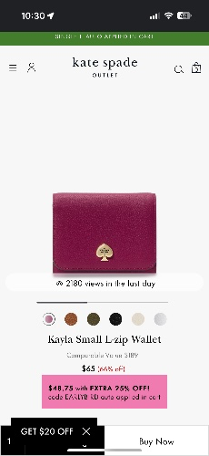 kayla small L-zip wallet