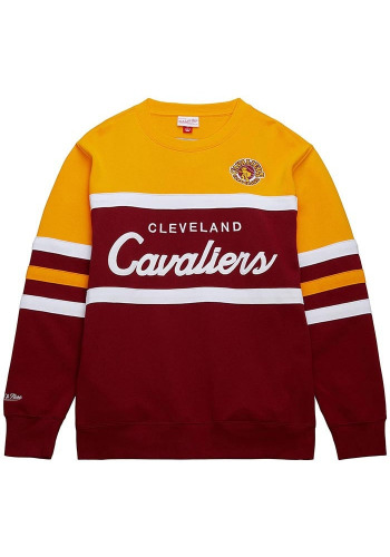 Mitchell and Ness Cleveland Cavaliers Mens Maroon Head Coach Long Sleeve Fashion Sweatshirt