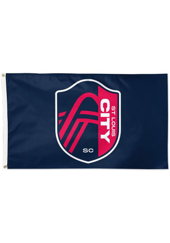 St Louis City SC 3x5 Navy Navy Blue Silk Screen Grommet Flag