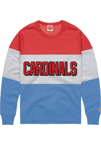 Homage St Louis Cardinals Mens Red Retro Stripe Long Sleeve Fashion Sweatshirt