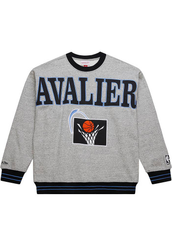 Mitchell and Ness Cleveland Cavaliers Mens Grey Full Field Satin Long Sleeve Fashion Sweatshirt