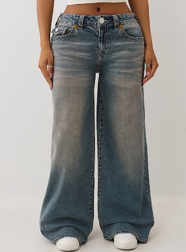 JESSIE MID RISE BIG T SUPER BAGGY JEAN - Dark Wash | True Religion