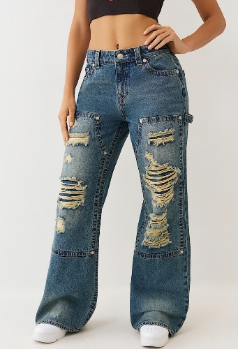 

BOBBI CARPENTER BAGGY JEAN - GLOBE TREK W/ DESTROY | True Religion

