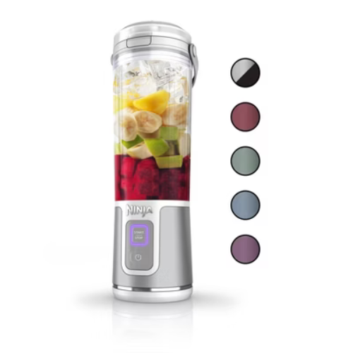 Ninja Blast 18oz Portable Blender White BC151WH: Cordless Personal Smoothie Blender, Stainless Steel Blades, Dishwasher-Safe