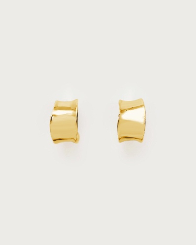 Chunky Flowy Hoop Earrings in Gold