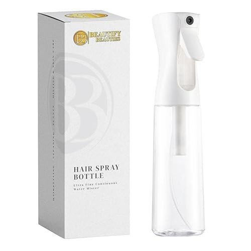 BeautifyBeauties Spray Bottle For Hair – Continuous Mister Spray Bottle for Hairstyling, Cleaning, Plants, Pets, Barbers, Salons, Essential Oil Scents (10.1 Ounce) - 10.1 Ounces - Clear
