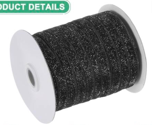 1 Pack Metallic Glitters Velvet Ribbon,3/8"x50 Yards for Gift - Bed Bath & Beyond - 41681969