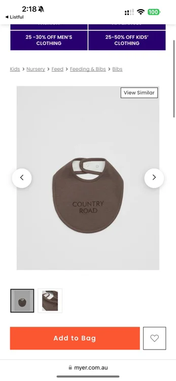 Organically Grown Cotton Waffle Bib in Chocolate