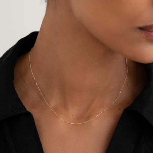 14k Gold Cable Chain Necklace (16 inches) - Tyra | Default Title