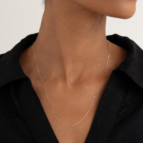 14k Gold Cable Chain Necklace (20 inches) - Tyra | Default Title