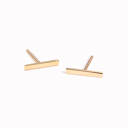 14k Gold Bar Earrings | Default Title
