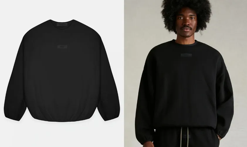 Fear of God Essentials Black Crew Neck Sweatshirt