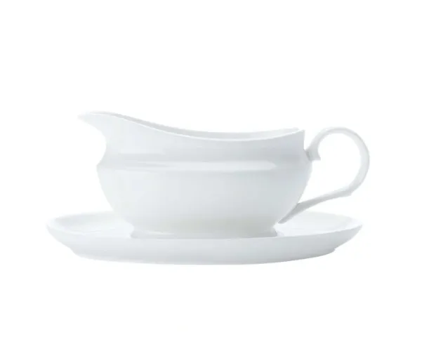 Maxwell & Williams Basics Gravy Boat And Saucer 550ml Gift Boxed in White | MYER