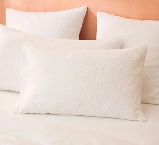 Sago White Matelasse Standard Pillow Cases Pair