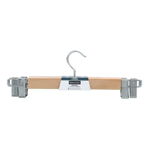 
Boxsweden Wooden Trouser Hangers With Clips 3 Pack Natural