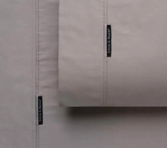 Logan & Mason 500 Thread Count Cotton Sateen Sheet Set Silver King