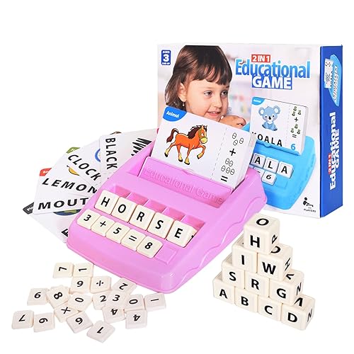 DEGIDEGI Educational Toys for Kids Ages 3-8, Matching Letter Spelling Game ABC Learning, Learning Toys for 4-7 Year Old Girls,Xmas Birthday Party Gifts for 3 4 5 6 7 8 Year Olds Girls Pink - Pink