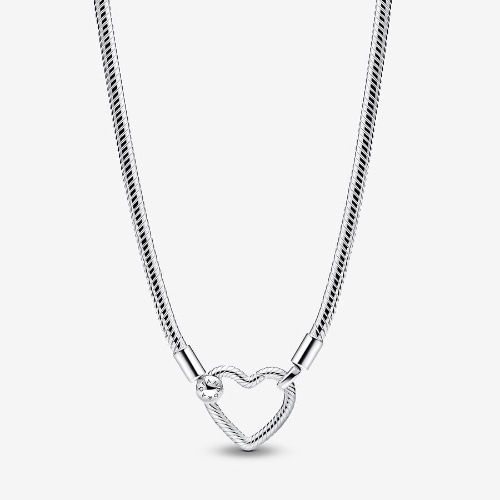 Heart Closure Snake Chain Necklace | Sterling silver | Pandora US