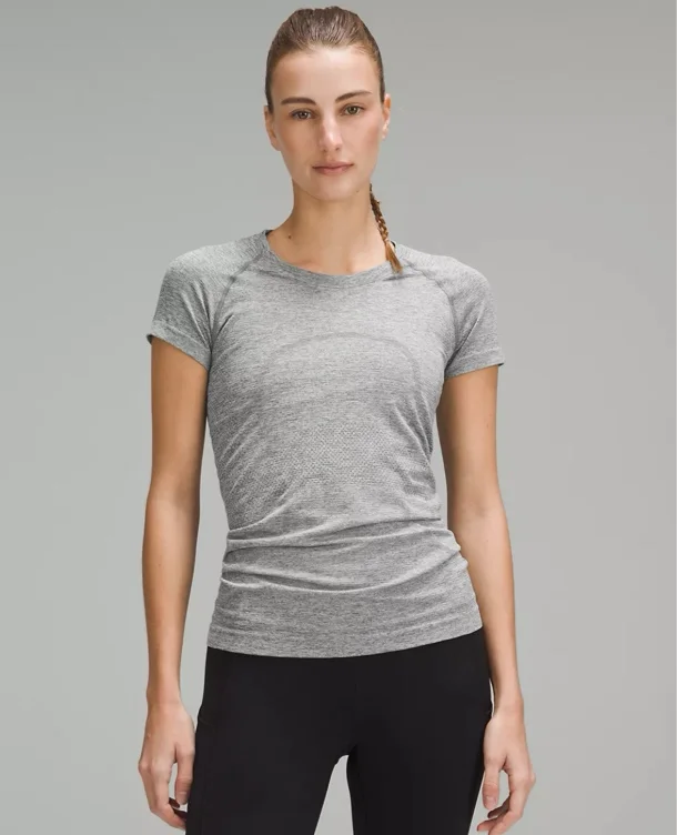 swiftly tech short-sleeve shirt hip length - slate white