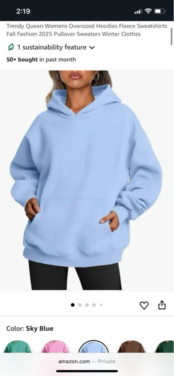 Trendy Queen Womens Oversized Hoodies Fleece Sweatshirts Fall Fashion 2025 Pullover Sweaters Winter Clothes - Black - Small