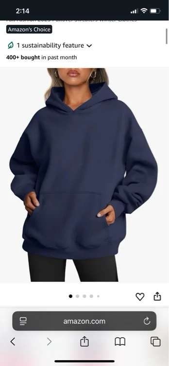 Trendy Queen Womens Oversized Hoodies Fleece Sweatshirts Fall Fashion 2025 Pullover Sweaters Winter Clothes - Black - Small