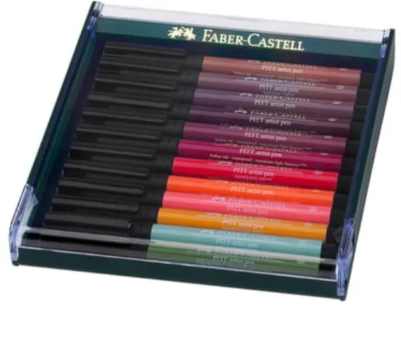 Box de 12 artist pen brush Pitt Terres - Faber Castell
