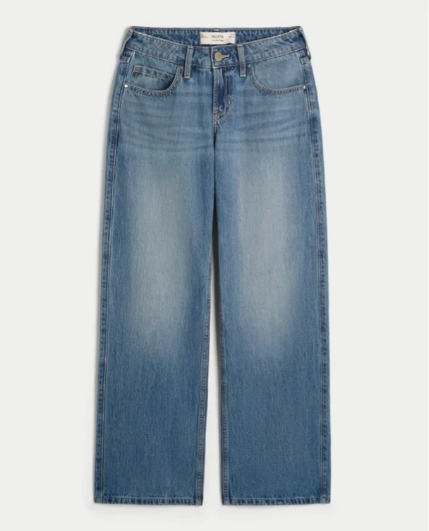 Low-Rise Heart Studded Baggy Jeans