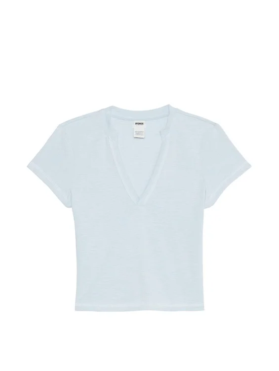 All-Day Cotton Plunge Cropped Top