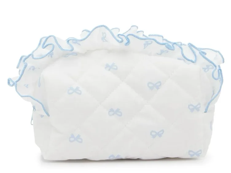 OK Originals Blue Bow Print Toiletry Bag 