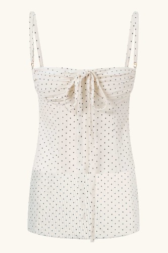 Amira & Dawn Mini Set White Polka Cotton | xs