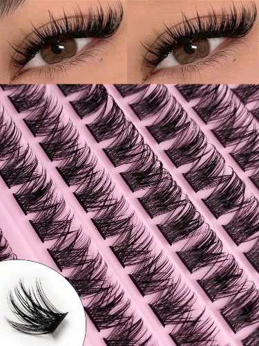 120pcs Cluster Lashes 8-16mm Wispy Individual Lashes Natural Look Lashes Fluffy Cluster Lashes DIY Eyelash Extension