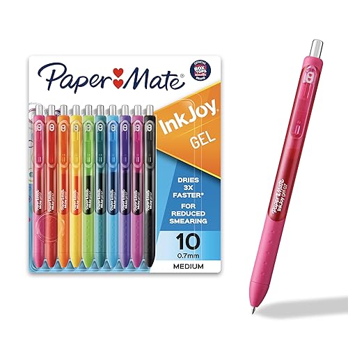 Paper Mate InkJoy Gel Pens, Medium Point, Assorted, 10 Count - 10 Count - Pens