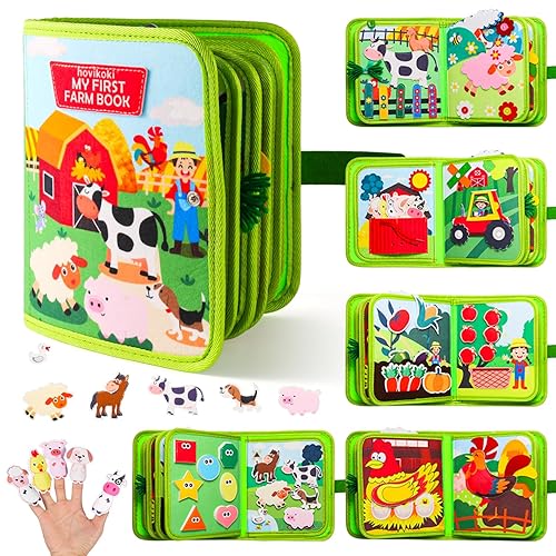 Busy Book for Toddlers 1-3 - Montessori Toys Busy Board for 1 Year Old, Sensory Toys for Toddlers 1- 3, Educational Travel Toys, Learning Fine Motor Skills Toys - Christmas Todder Gift for Boys Girls 